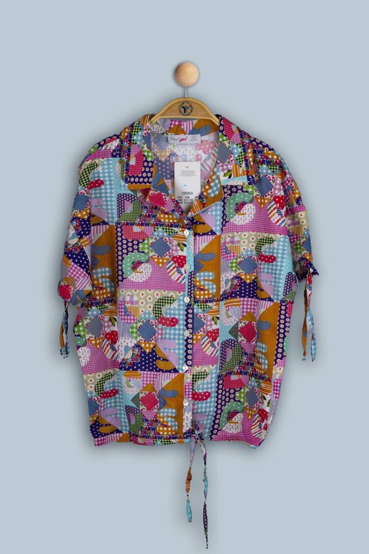 Girl's Shirt - Toptan Kız Çocuk Pachwork Gömlek 6-9Y 1018-TK4DÜ012243603 - Brand: Timo - Women & Kids, Baby Clothes Wholesale - Globality Store