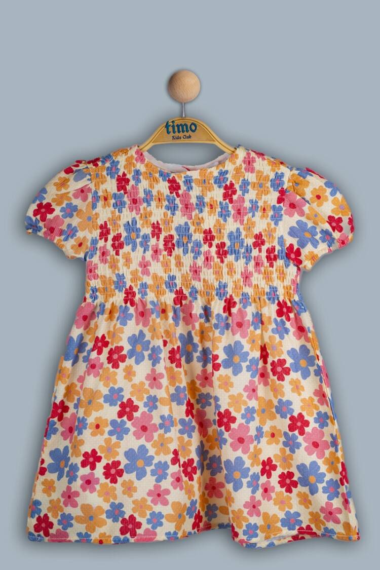 Girl's Dress - Toptan Kız Çocuk Papatya Desenli Elbise 2-5Y 1018-TK4DÜ202243532 - Brand: Timo - Women & Kids, Baby Clothes Wholesale - Globality Store