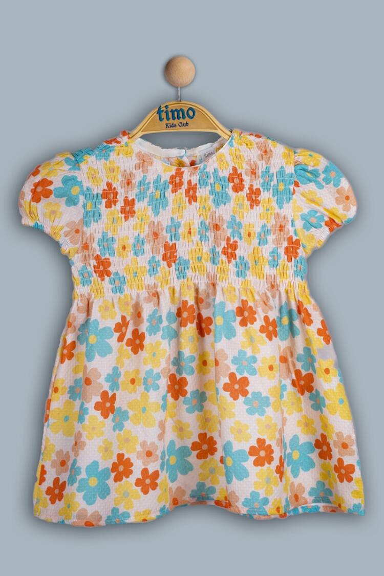 Girl's Dress - Toptan Kız Çocuk Papatya Desenli Elbise 2-5Y 1018-TK4DÜ202243532 - Brand: Timo - Women & Kids, Baby Clothes Wholesale - Globality Store
