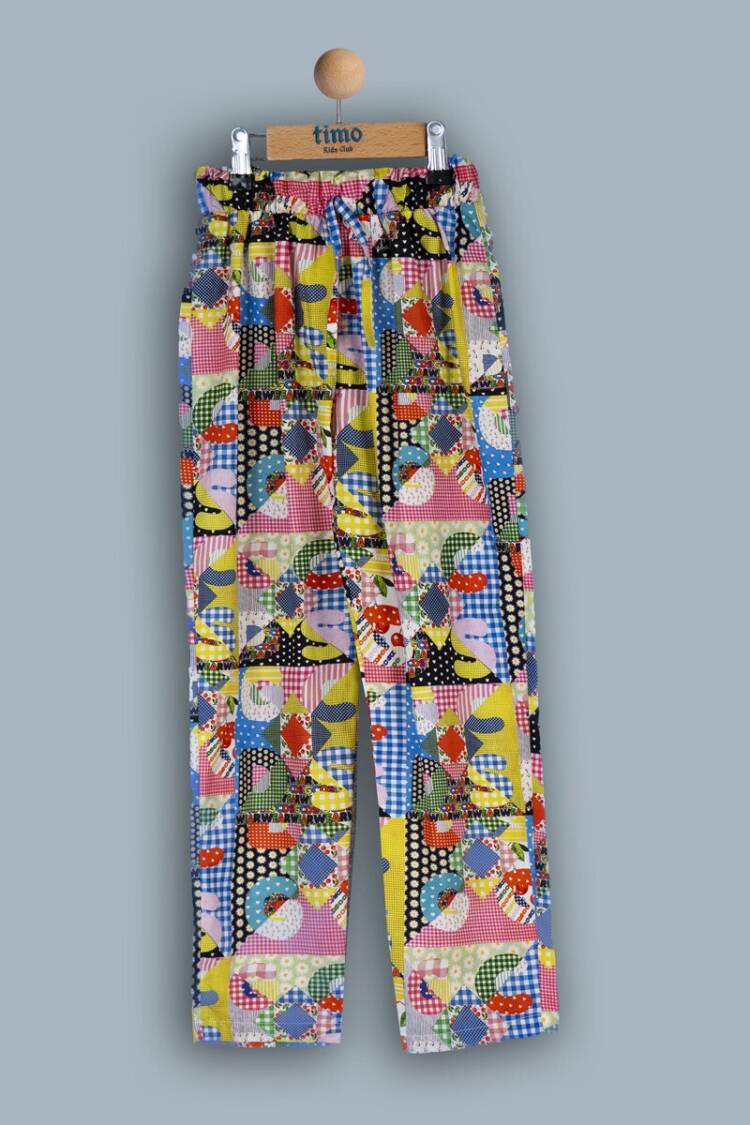 Girls' Trousers - Toptan Kız Coçuk Patchwork Pantolon 10-13Y 1018-TK4DA062243324 - Brand: Timo - Women & Kids, Baby Clothes Wholesale - Globality Store