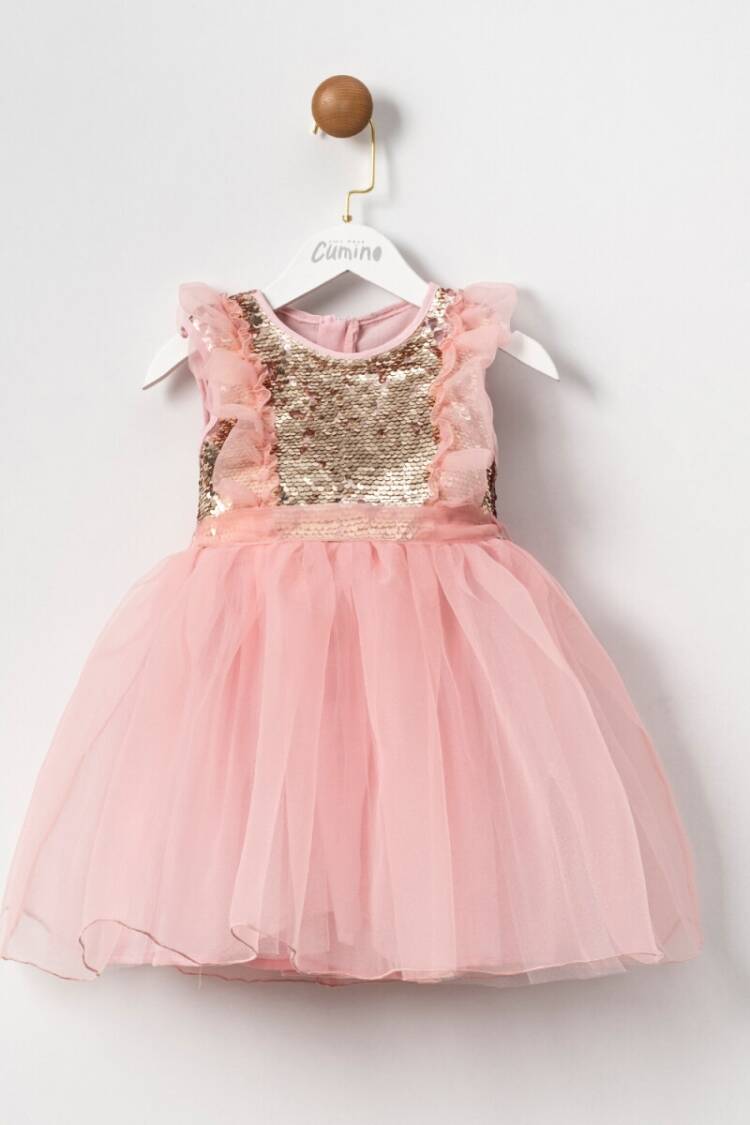 Girl's Dress - Toptan Kız Çocuk Tüllü Elbise 2-5Y 1014-CMN3604 - Brand: Cumino - Women & Kids, Baby Clothes Wholesale - Globality Store