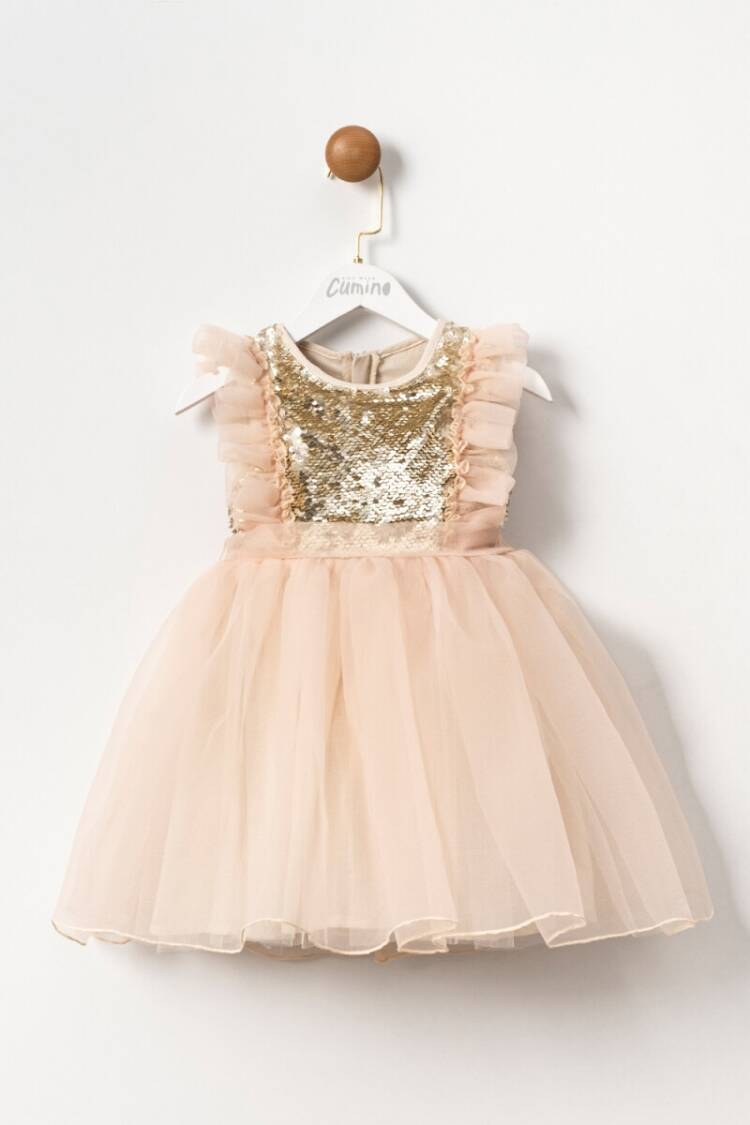 Girl's Dress - Toptan Kız Çocuk Tüllü Elbise 2-5Y 1014-CMN3604 - Brand: Cumino - Women & Kids, Baby Clothes Wholesale - Globality Store