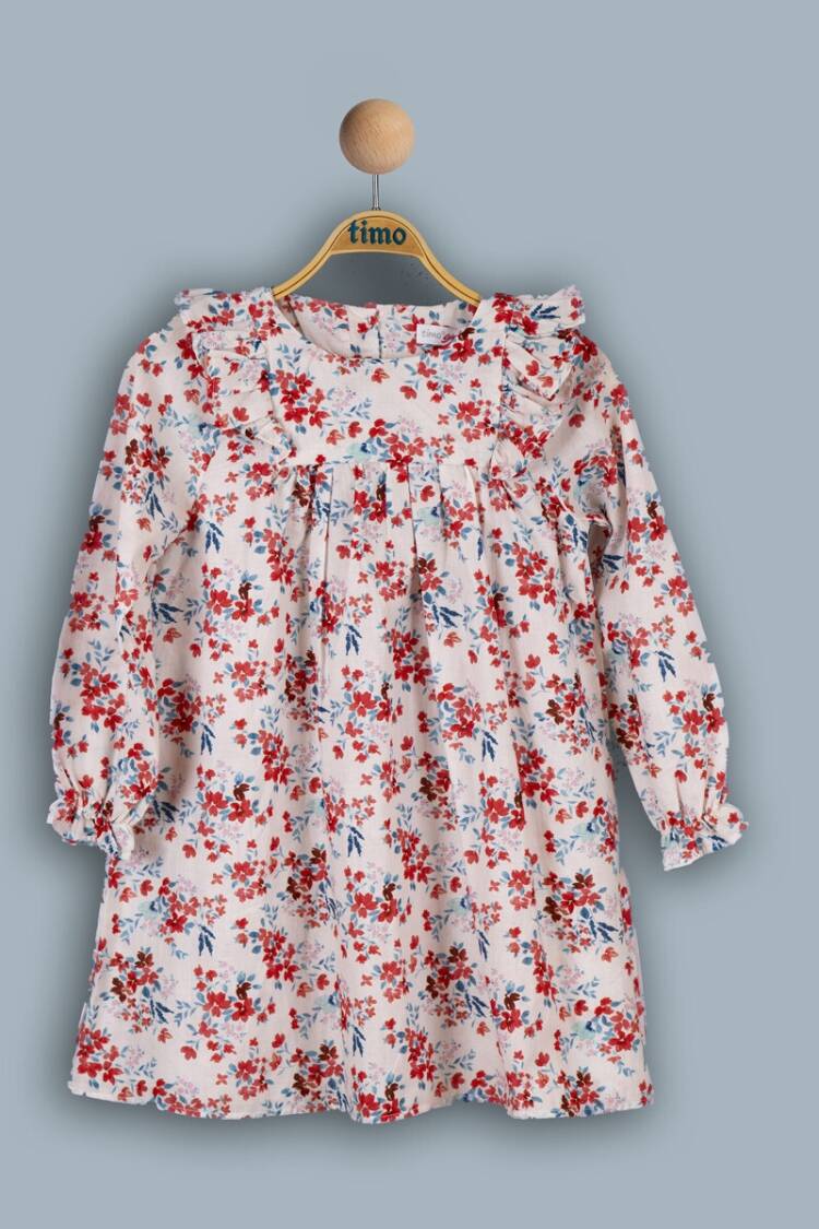 Girl's Dress - Toptan Kız Çocuk Uzun Kol Elbise 6-9Y 1018-TK4DÜ042241633 - Brand: Timo - Women & Kids, Baby Clothes Wholesale - Globality Store
