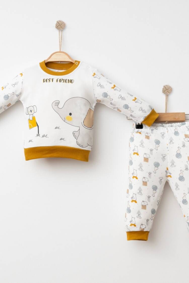 Baby Sets - Toptan Unisex 2'li Pijama Takımı 6-18M 2043-002030 - Brand: Gümüş Baby - Women & Kids, Baby Clothes Wholesale - Globality Store