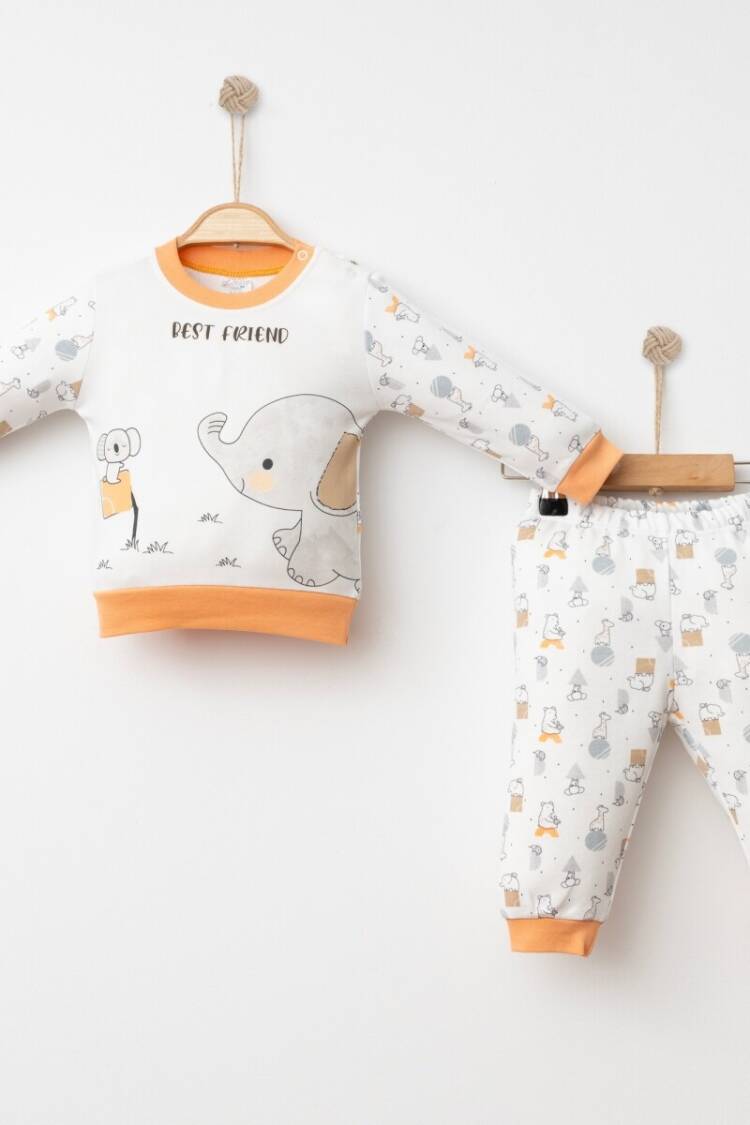 Baby Sets - Toptan Unisex 2'li Pijama Takımı 6-18M 2043-002030 - Brand: Gümüş Baby - Women & Kids, Baby Clothes Wholesale - Globality Store