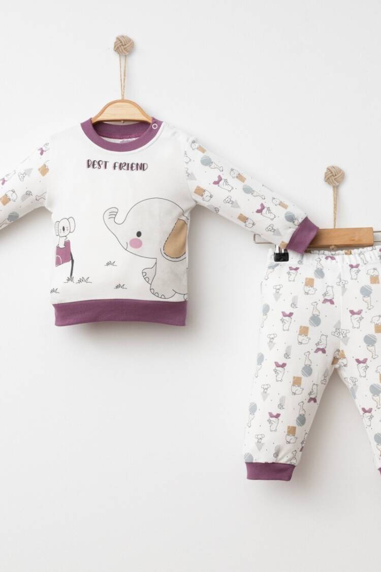 Baby Sets - Toptan Unisex 2'li Pijama Takımı 6-18M 2043-002030 - Brand: Gümüş Baby - Women & Kids, Baby Clothes Wholesale - Globality Store