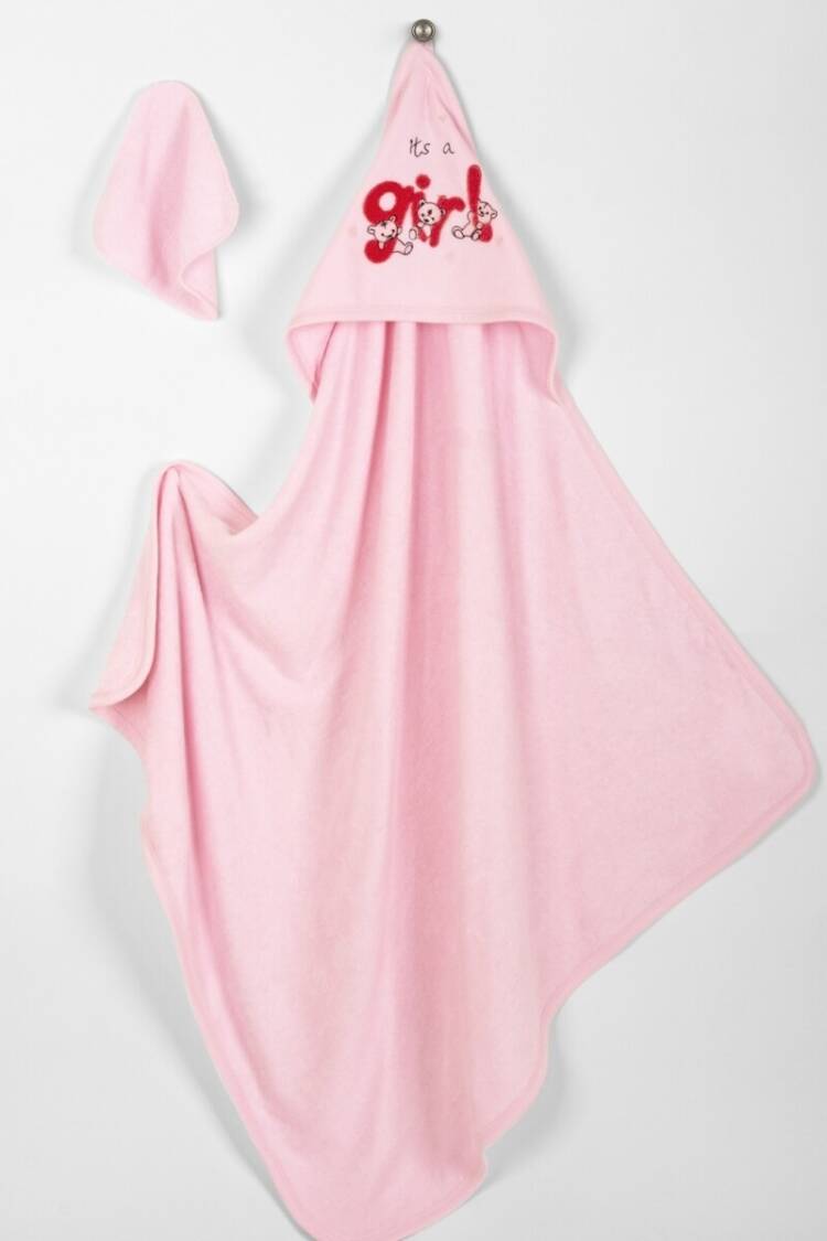 Towel and Bathrobe - Toptan Unisex Bebek 2'li Havlu ve Banyo Kesesi Takım 85x85 2015-9-814 - Brand: Babyline - Women & Kids, Baby Clothes Wholesale - Globality Store