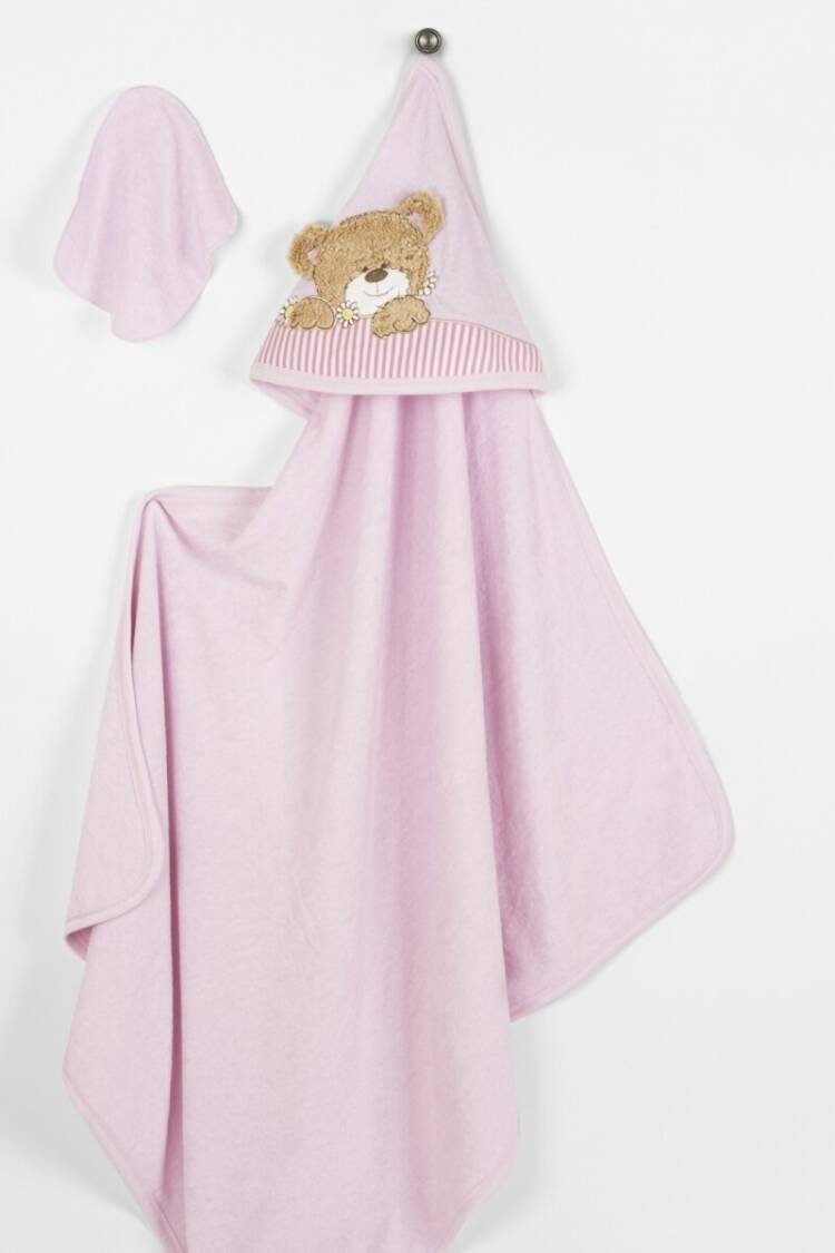 Towel and Bathrobe - Toptan Unisex Bebek 2'li Havlu ve Banyo Kesesi Takım 85x85cm. 2015-9-565 - Brand: Babyline - Women & Kids, Baby Clothes Wholesale - Globality Store