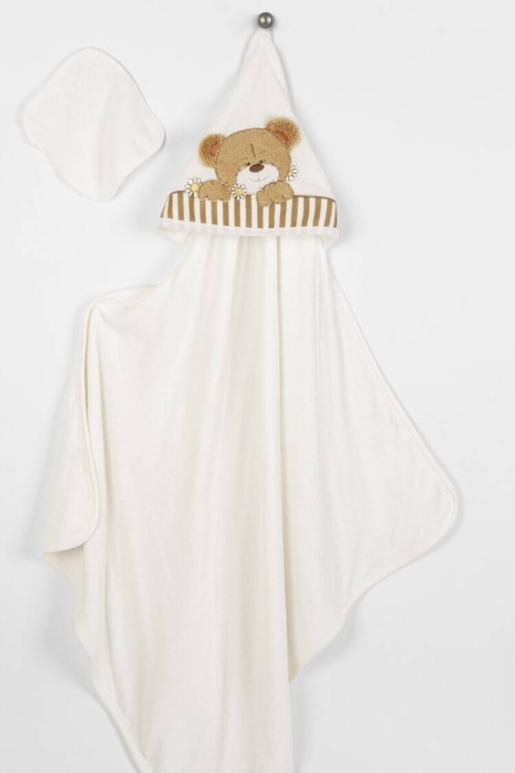Towel and Bathrobe - Toptan Unisex Bebek 2'li Havlu ve Banyo Kesesi Takım 85x85cm. 2015-9-565 - Brand: Babyline - Women & Kids, Baby Clothes Wholesale - Globality Store
