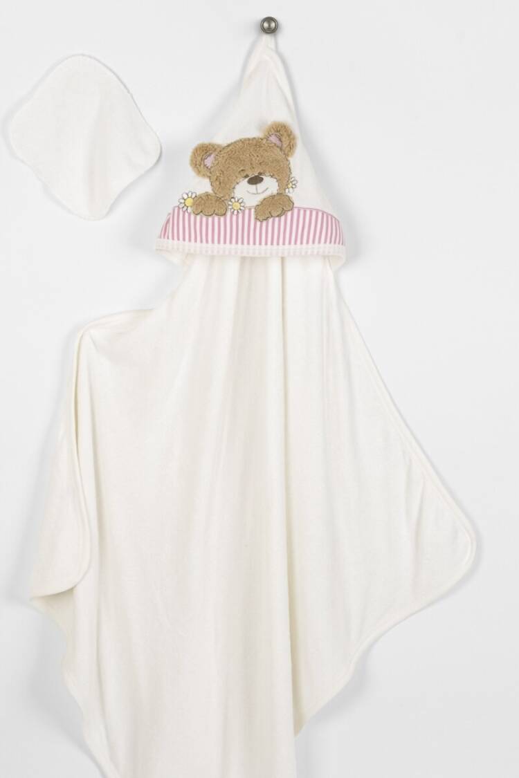 Towel and Bathrobe - Toptan Unisex Bebek 2'li Havlu ve Banyo Kesesi Takım 85x85cm. 2015-9-565 - Brand: Babyline - Women & Kids, Baby Clothes Wholesale - Globality Store