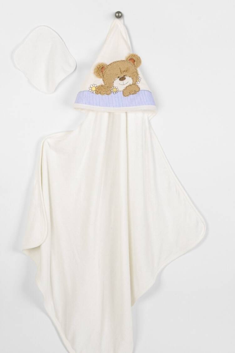 Towel and Bathrobe - Toptan Unisex Bebek 2'li Havlu ve Banyo Kesesi Takım 85x85cm. 2015-9-565 - Brand: Babyline - Women & Kids, Baby Clothes Wholesale - Globality Store