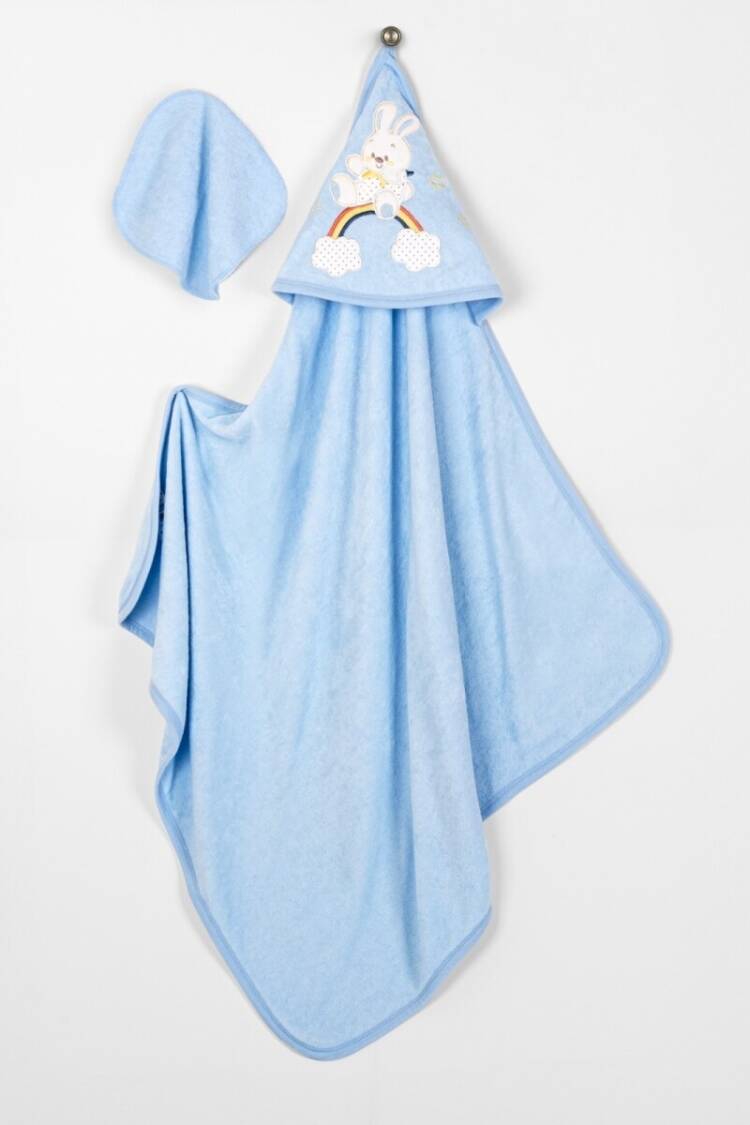 Towel and Bathrobe - Toptan Unisex Bebek 2'li Havlu ve Banyo Kesesi Takım 85x85cm. 2015-9-668 - Brand: Babyline - Women & Kids, Baby Clothes Wholesale - Globality Store