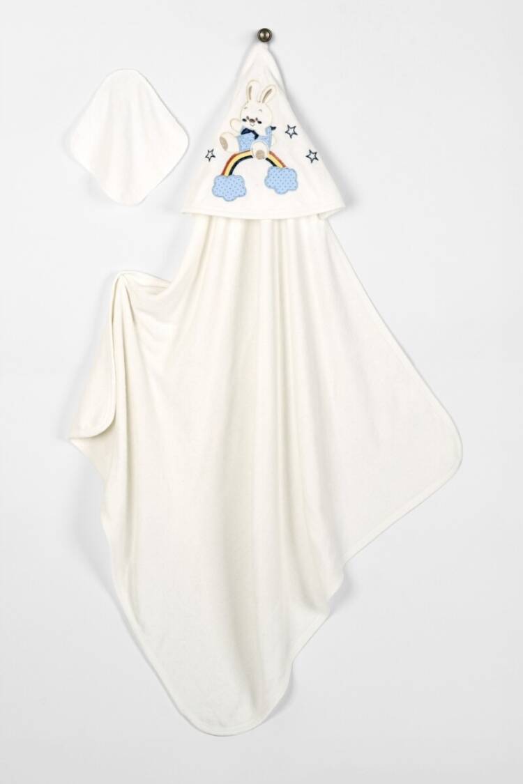 Towel and Bathrobe - Toptan Unisex Bebek 2'li Havlu ve Banyo Kesesi Takım 85x85cm. 2015-9-668 - Brand: Babyline - Women & Kids, Baby Clothes Wholesale - Globality Store