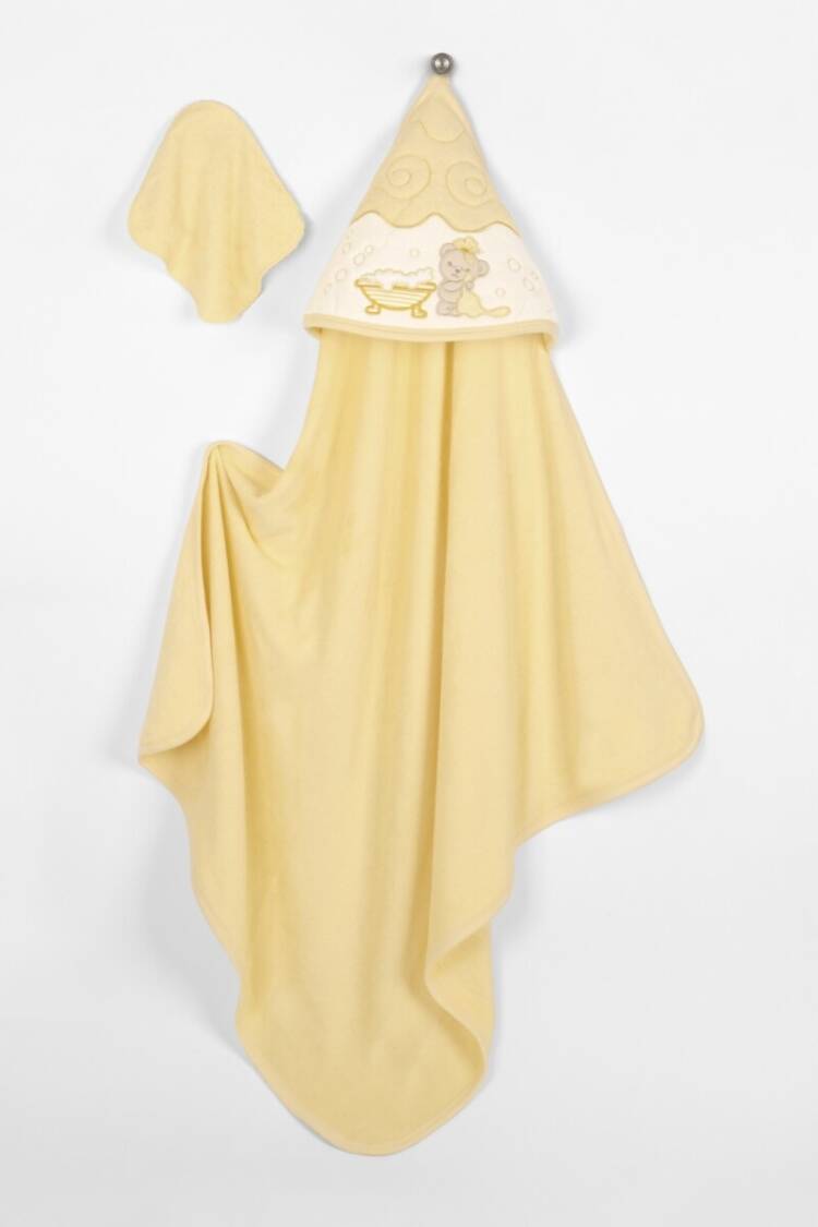 Towel and Bathrobe - Toptan Unisex Bebek 2'li Havlu ve Banyo Kesesi Takım 85x85cm. 2015-9-744 - Brand: Babyline - Women & Kids, Baby Clothes Wholesale - Globality Store