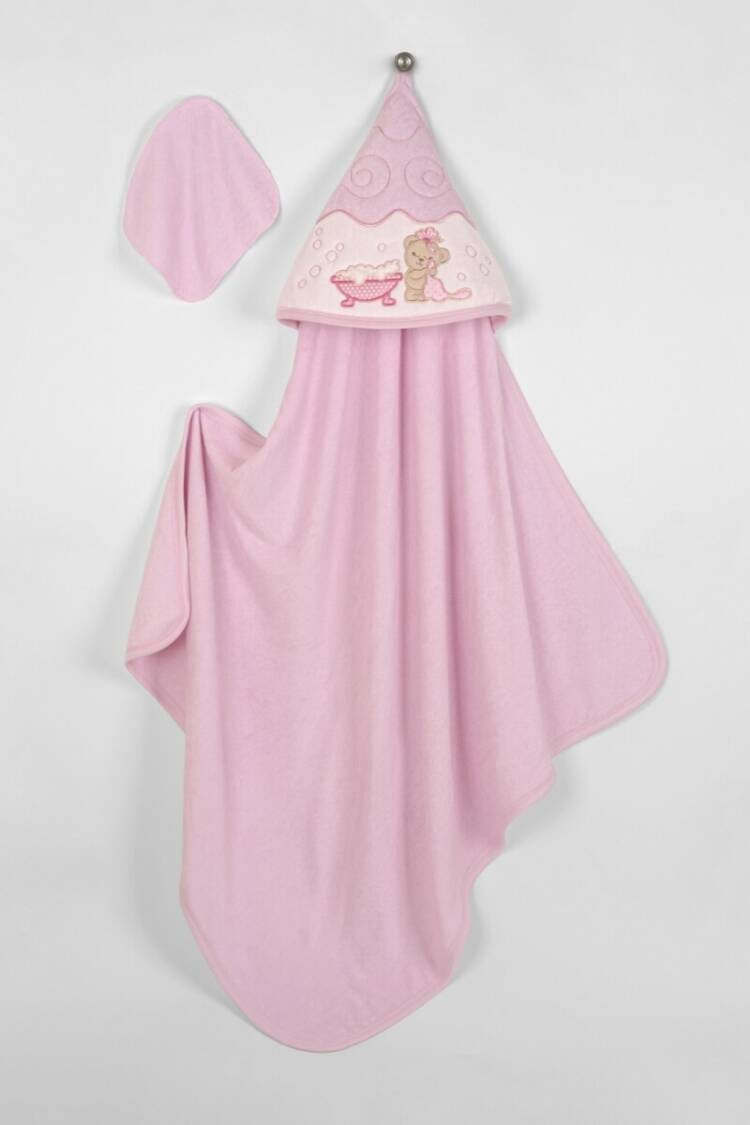 Towel and Bathrobe - Toptan Unisex Bebek 2'li Havlu ve Banyo Kesesi Takım 85x85cm. 2015-9-744 - Brand: Babyline - Women & Kids, Baby Clothes Wholesale - Globality Store