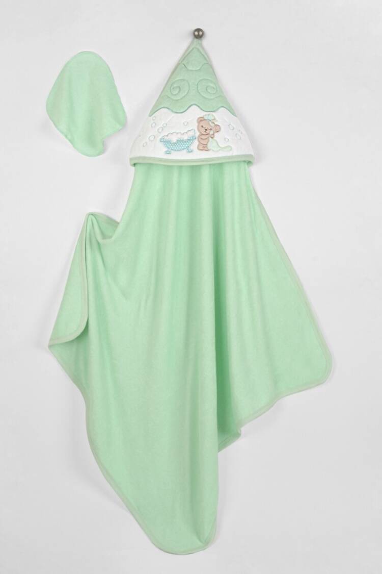 Towel and Bathrobe - Toptan Unisex Bebek 2'li Havlu ve Banyo Kesesi Takım 85x85cm. 2015-9-744 - Brand: Babyline - Women & Kids, Baby Clothes Wholesale - Globality Store