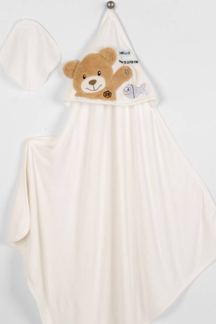 Towel and Bathrobe - Toptan Unisex Bebek 2'li Havlu ve Banyo Kesesi Takım 85x85cm. 2015-9-801 - Brand: Babyline - Women & Kids, Baby Clothes Wholesale - Globality Store