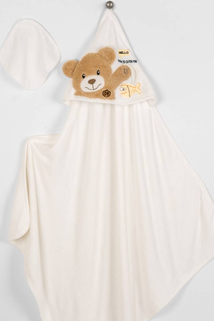 Towel and Bathrobe - Toptan Unisex Bebek 2'li Havlu ve Banyo Kesesi Takım 85x85cm. 2015-9-801 - Brand: Babyline - Women & Kids, Baby Clothes Wholesale - Globality Store