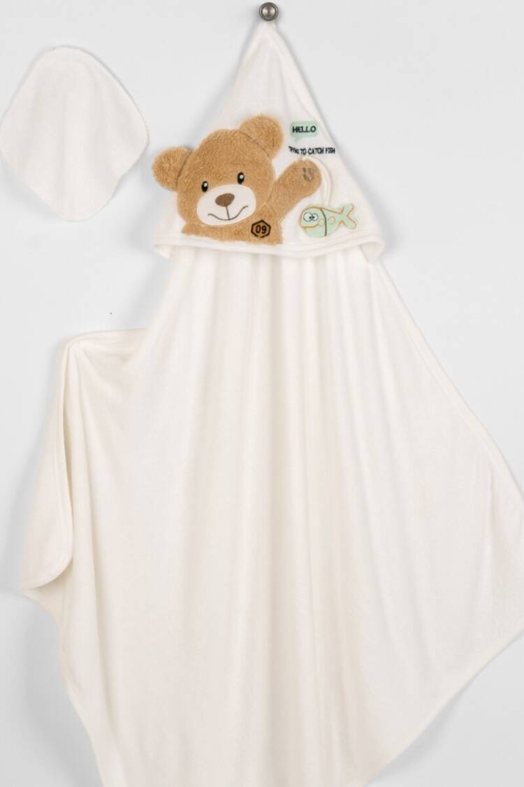 Towel and Bathrobe - Toptan Unisex Bebek 2'li Havlu ve Banyo Kesesi Takım 85x85cm. 2015-9-801 - Brand: Babyline - Women & Kids, Baby Clothes Wholesale - Globality Store
