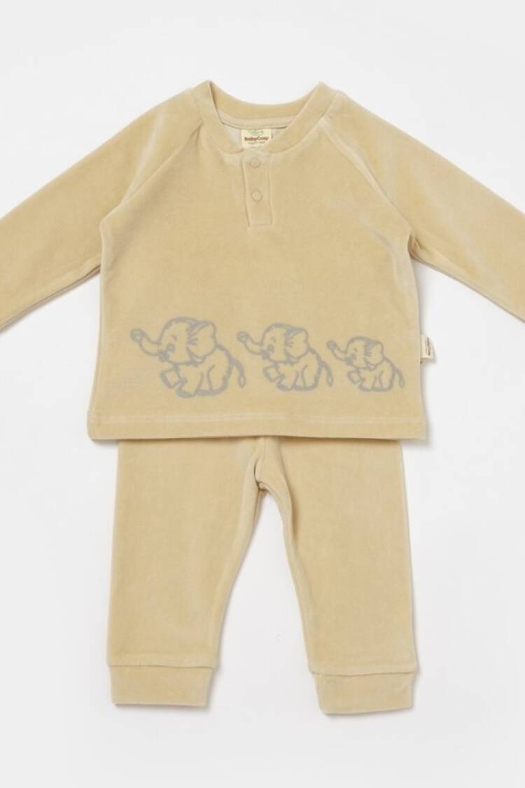 Baby Sets - Toptan Unisex Bebek 2'li Kadife Sweatshirt ve Pantolon Takımı 3-24M Baby Cosy 2022-CSYK6047 - Brand: BabyCosy - Women & Kids, Baby Clothes Wholesale - Globality Store