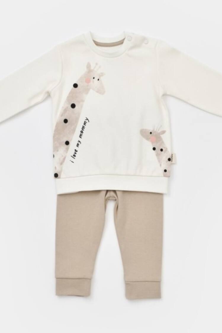 Baby Sets - Toptan Unisex Bebek 2'li Sweatshirt ve Pantolom Takımı %100 Organik Pamuk 3-24M Baby Cosy 2022-CSY20 - Brand: BabyCosy - Women & Kids, Baby Clothes Wholesale - Globality Store