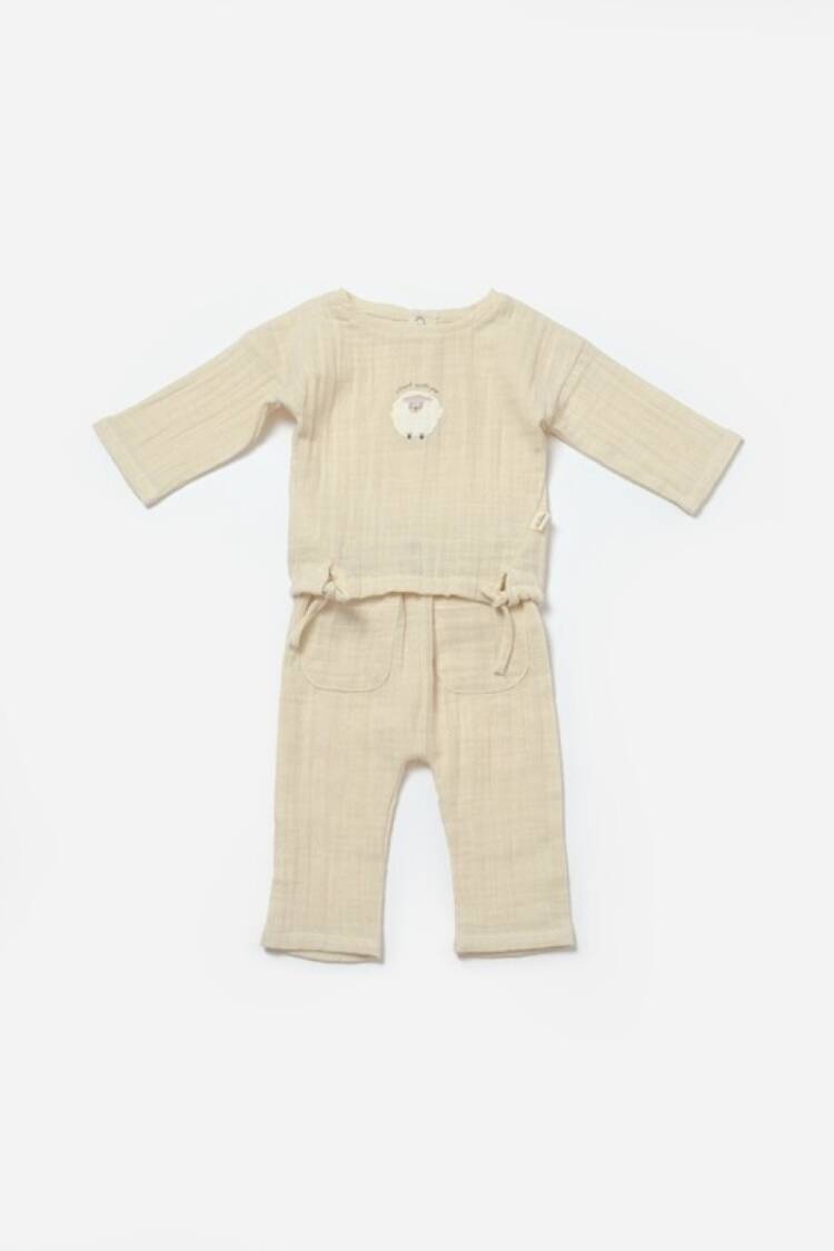 Baby Sets - Toptan Unisex Bebek 2'li Sweatshirt ve Pantolon Takımı %100 Pamuk Baby Cosy 2022-CSYM7024 - Brand: BabyCosy - Women & Kids, Baby Clothes Wholesale - Globality Store