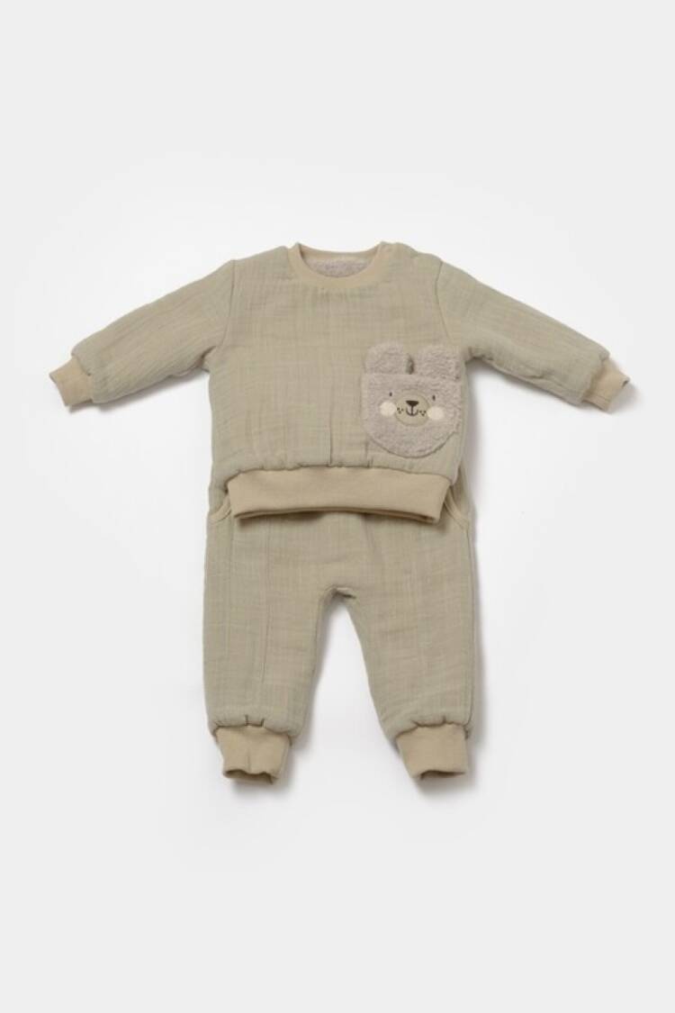 Baby Sets - Toptan Unisex Bebek 2'li Sweatshirt ve Pantolon Takımı %100 Pamuk Baby Cosy 2022-CSYM7028 - Brand: BabyCosy - Women & Kids, Baby Clothes Wholesale - Globality Store