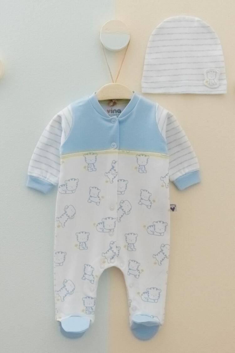 Baby Rompers and Overalls - Toptan Unisex Bebek 2'li Tulum ve Bere Takım 0-6M 2042-00110 - Brand: Vina Baby - Women & Kids, Baby Clothes Wholesale - Globality Store