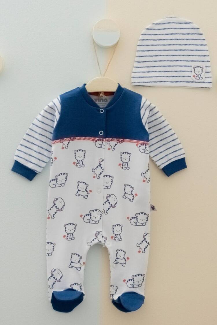 Baby Rompers and Overalls - Toptan Unisex Bebek 2'li Tulum ve Bere Takım 0-6M 2042-00110 - Brand: Vina Baby - Women & Kids, Baby Clothes Wholesale - Globality Store