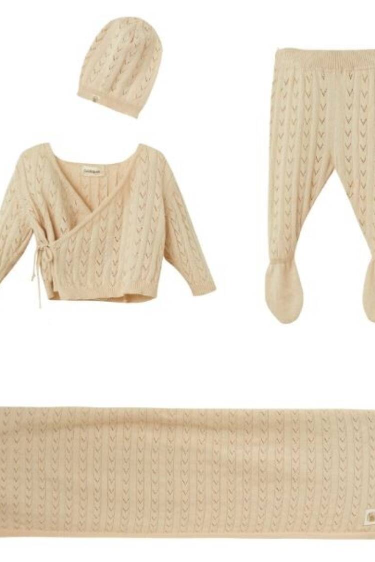 Baby Sets - Toptan Unisex Bebek 4'lü Organik Pamuk Hastane Çıkış Seti 0-3M Patique 1061-21156 - Brand: Uludağ Triko - Women & Kids, Baby Clothes Wholesale - Globality Store