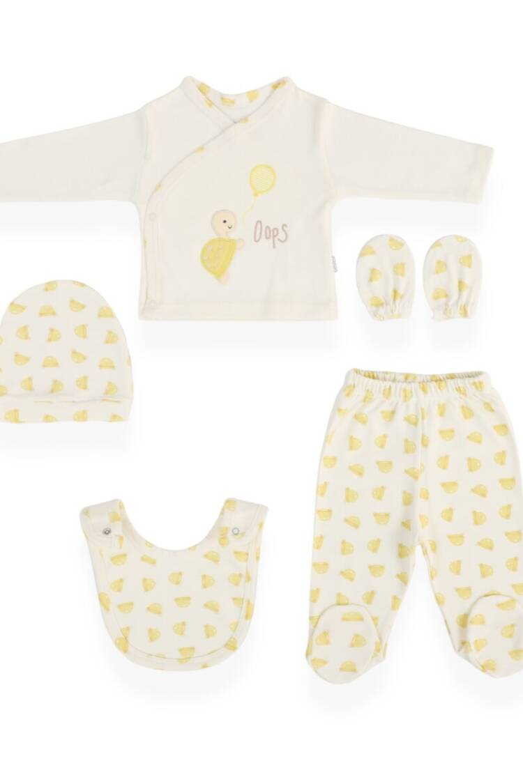 Baby Sets - Toptan Unisex Bebek 5'li Kaplumbağa Desenli Yenidoğan Takım 0-3M 2020-20067 - Brand: Bebitof - Women & Kids, Baby Clothes Wholesale - Globality Store