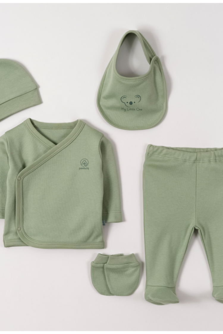 Newborn - Toptan Unisex Bebek 5'li Yenidoğan Takım 0-1M 2030-6185 - Brand: Pambuliq - Women & Kids, Baby Clothes Wholesale - Globality Store