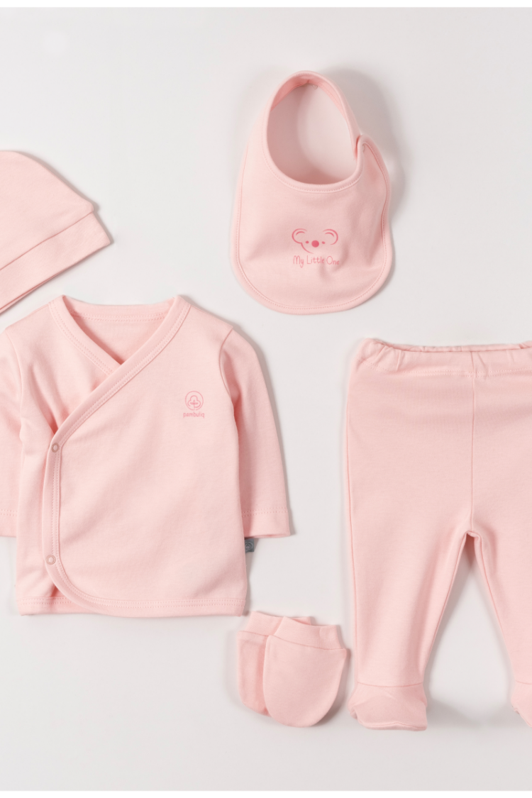 Newborn - Toptan Unisex Bebek 5'li Yenidoğan Takım 0-1M 2030-6185 - Brand: Pambuliq - Women & Kids, Baby Clothes Wholesale - Globality Store