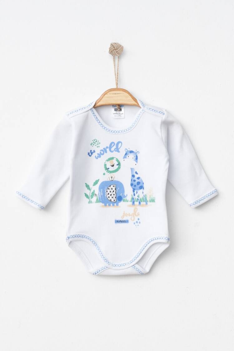 Newborn - Toptan Unisex Bebek Çıtçıtlı Badi 0-3M 2017-7171 - Brand: Hoppidik - Women & Kids, Baby Clothes Wholesale - Globality Store