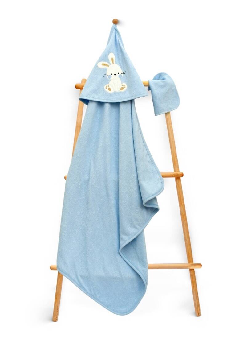 Towel and Bathrobe - Toptan Unisex Bebek Havlu ve Banyo Kesesi Takım 75x75cm 2015-9-839 - Brand: Babyline - Women & Kids, Baby Clothes Wholesale - Globality Store