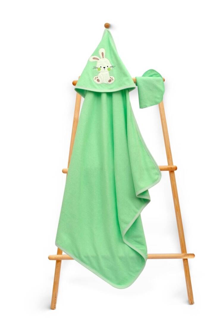 Towel and Bathrobe - Toptan Unisex Bebek Havlu ve Banyo Kesesi Takım 75x75cm 2015-9-839 - Brand: Babyline - Women & Kids, Baby Clothes Wholesale - Globality Store