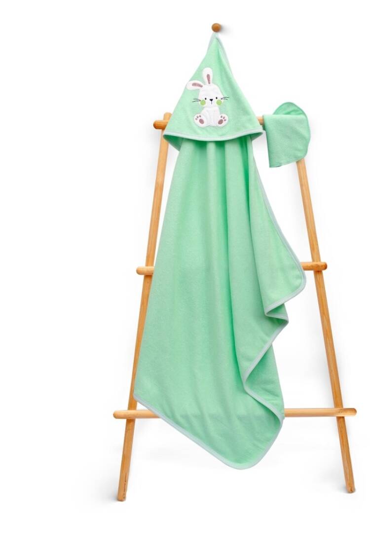 Towel and Bathrobe - Toptan Unisex Bebek Havlu ve Banyo Kesesi Takım 75x75cm 2015-9-839 - Brand: Babyline - Women & Kids, Baby Clothes Wholesale - Globality Store