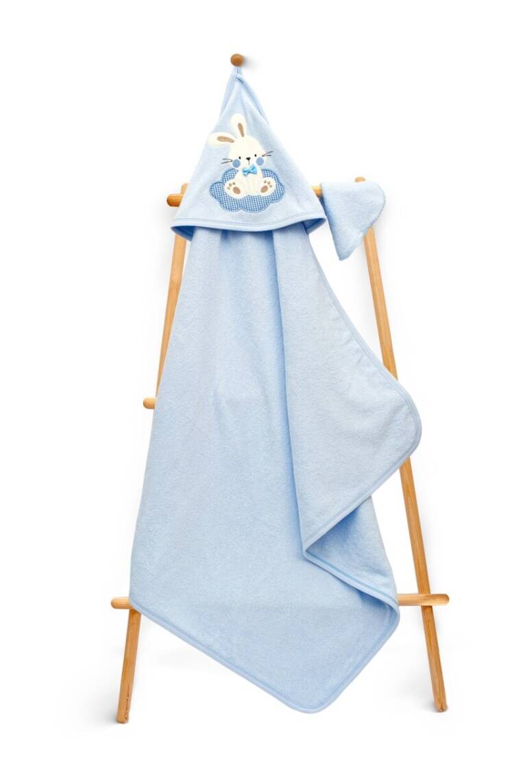 Towel and Bathrobe - Toptan Unisex Bebek Havlu ve Banyo Kesesi Takım 80x80cm 2015-9-584 - Brand: Babyline - Women & Kids, Baby Clothes Wholesale - Globality Store