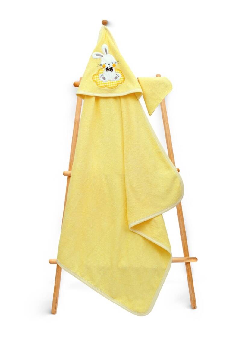 Towel and Bathrobe - Toptan Unisex Bebek Havlu ve Banyo Kesesi Takım 80x80cm 2015-9-584 - Brand: Babyline - Women & Kids, Baby Clothes Wholesale - Globality Store