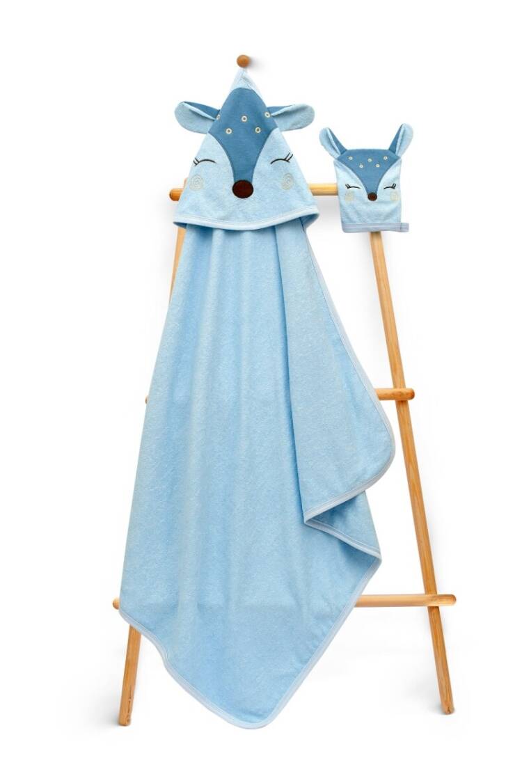 Towel and Bathrobe - Toptan Unisex Bebek Havlu ve Banyo Kesesi Takım 85x85cm 2015-9-626 - Brand: Babyline - Women & Kids, Baby Clothes Wholesale - Globality Store