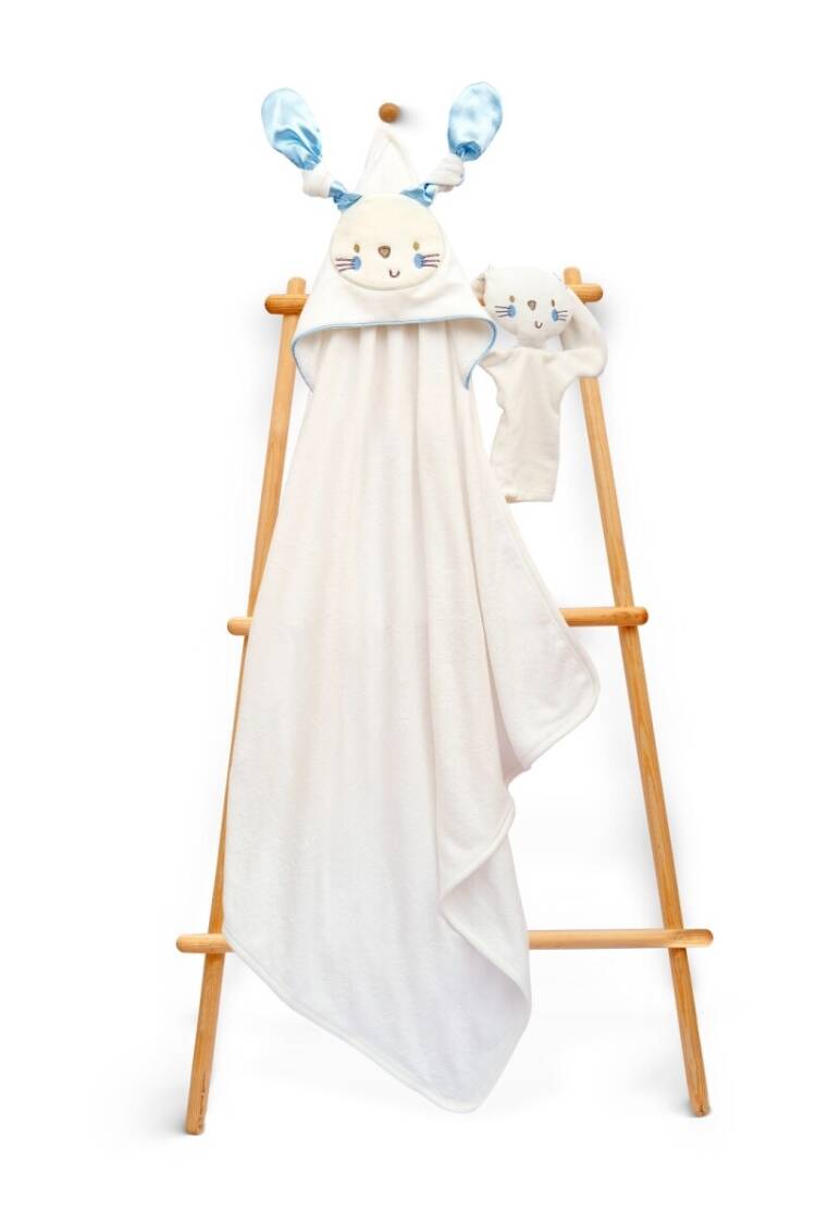 Towel and Bathrobe - Toptan Unisex Bebek Havlu ve Banyo Kesesi Takım 85x85cm 2015-9-764 - Brand: Babyline - Women & Kids, Baby Clothes Wholesale - Globality Store