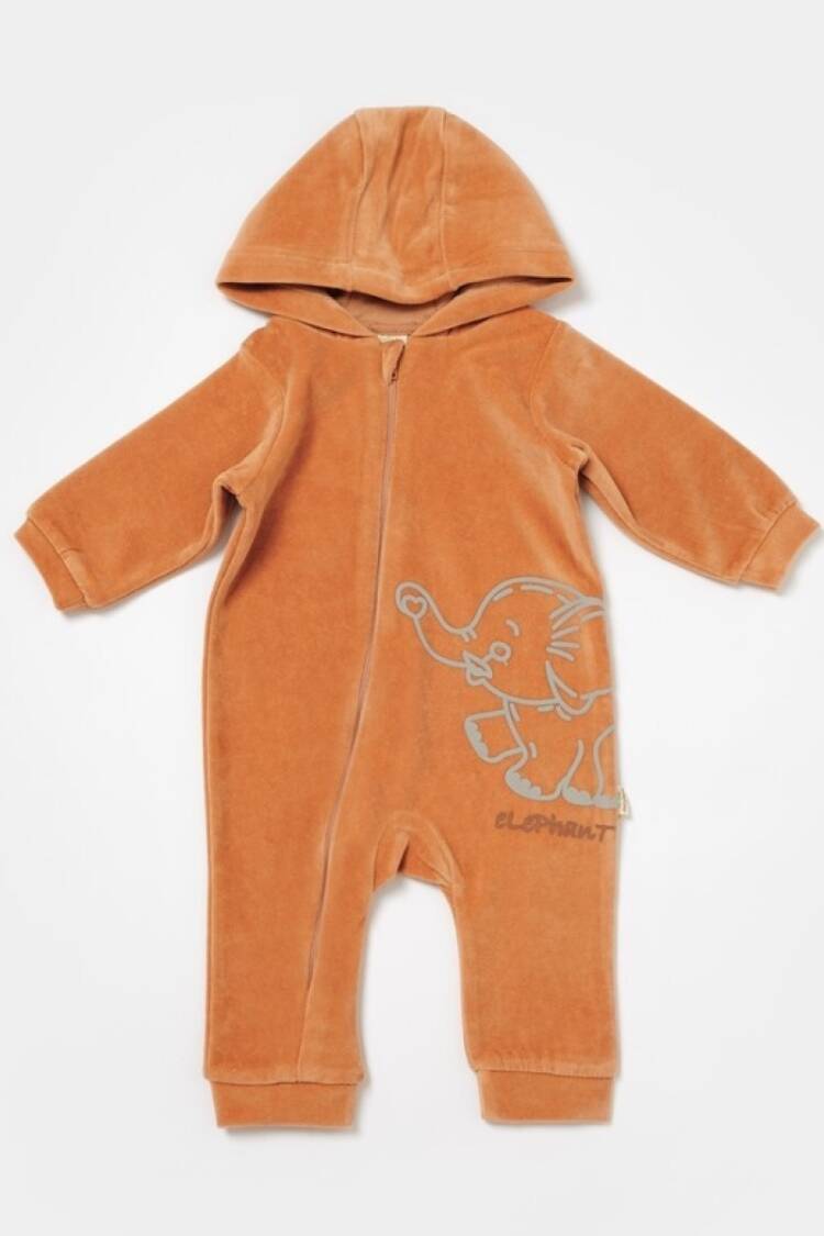 Baby Rompers and Overalls - Toptan Unisex Bebek Kapüşonlu Kadife Tulum 3-24M Baby Cosy 2022-CSYK6044 - Brand: BabyCosy - Women & Kids, Baby Clothes Wholesale - Globality Store