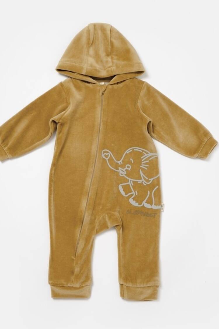Baby Rompers and Overalls - Toptan Unisex Bebek Kapüşonlu Kadife Tulum 3-24M Baby Cosy 2022-CSYK6045 - Brand: BabyCosy - Women & Kids, Baby Clothes Wholesale - Globality Store