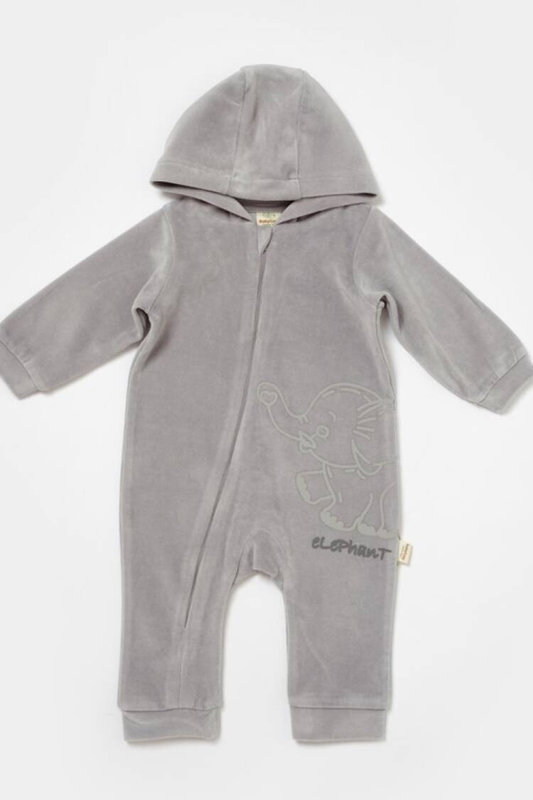 Baby Rompers and Overalls - Toptan Unisex Bebek Kapüşonlu Kadife Tulum 3-24M Baby Cosy 2022-CSYK6046 - Brand: BabyCosy - Women & Kids, Baby Clothes Wholesale - Globality Store