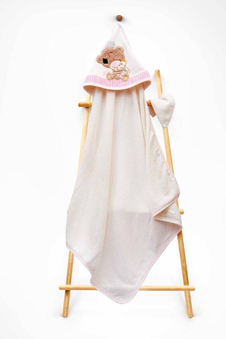 Towel and Bathrobe - Toptan Unisex Çocuk 2'li Havlu ve Banyo Kesesi Takım 85X80 2015-9-455 - Brand: Babyline - Women & Kids, Baby Clothes Wholesale - Globality Store