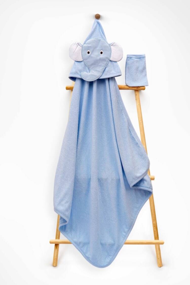Towel and Bathrobe - Toptan Unisex Çocuk 2'li Havlu ve Banyo Kesesi Takım 85X80 2015-9-486 - Brand: Babyline - Women & Kids, Baby Clothes Wholesale - Globality Store