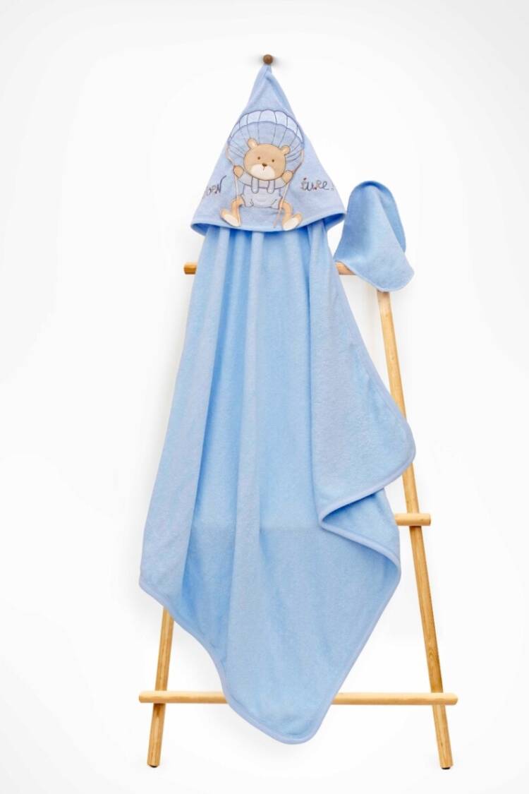 Bathroom Products - Toptan Unisex Çocuk 2'li Havlu ve Banyo Kesesi Takım 85X80 2015-9-686 - Brand: Babyline - Women & Kids, Baby Clothes Wholesale - Globality Store