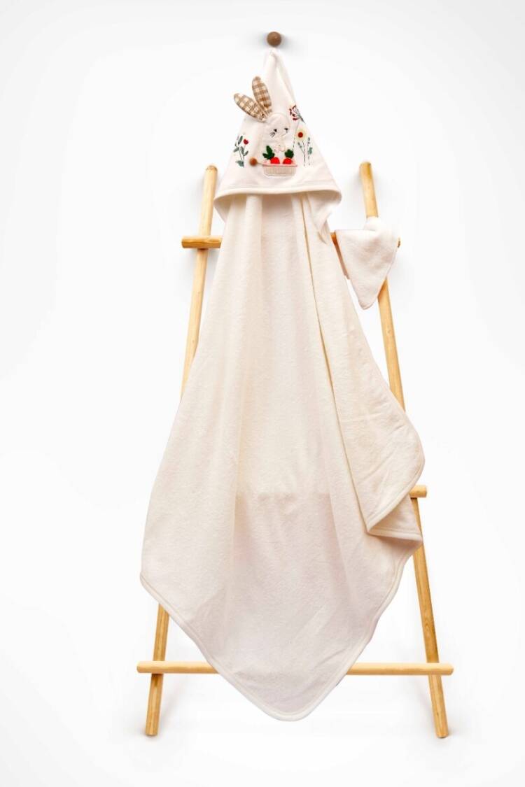 Towel and Bathrobe - Toptan Unisex Çocuk 2'li Havlu ve Banyo Kesesi Takım 85X80 2015-9-850 - Brand: Babyline - Women & Kids, Baby Clothes Wholesale - Globality Store