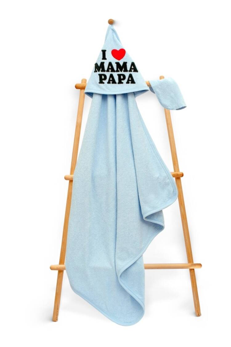 Towel and Bathrobe - Toptan Unisex Çocuk Havlu ve Banyo Kesesi Takım 85x85cm 2015-9-638 - Brand: Babyline - Women & Kids, Baby Clothes Wholesale - Globality Store