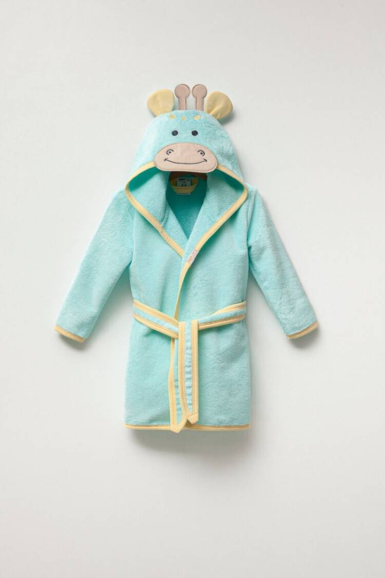 Towel and Bathrobe - Toptan Unisex Çocuk Nakışlı Bornoz 1-4Y 1072-487 - Brand: Ramel Kids - Women & Kids, Baby Clothes Wholesale - Globality Store